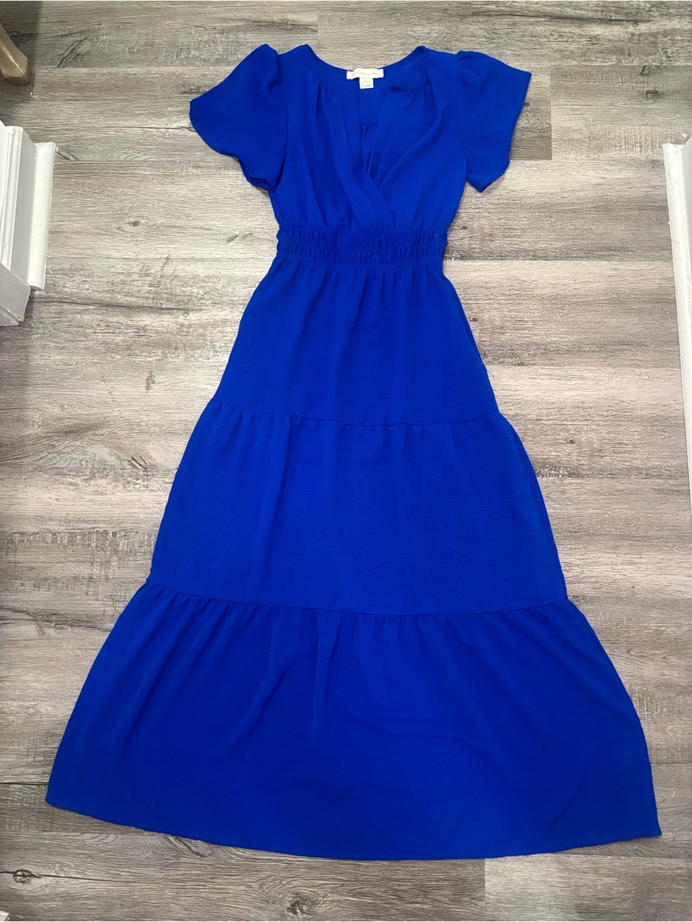 Monteau Royal Blue Tiered Maxi Dress - Picture 1 of 4